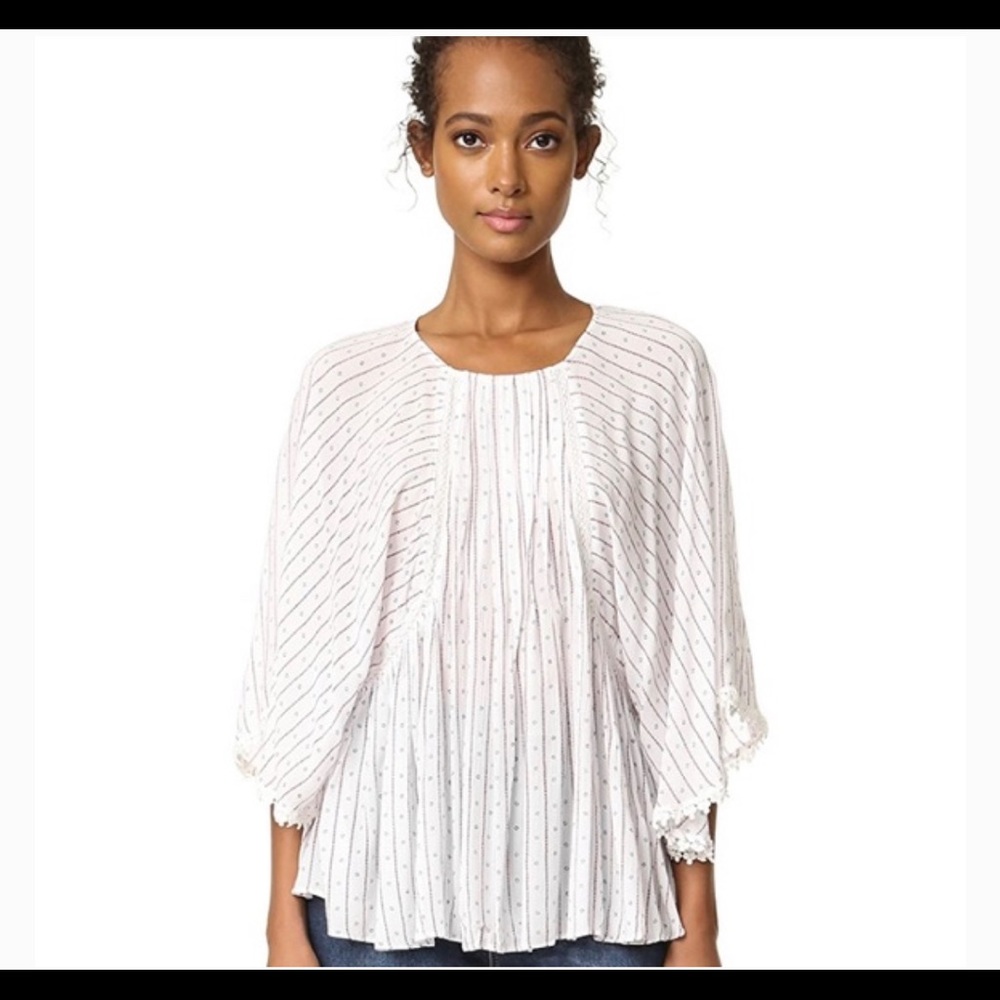 Anthropologie Moon River Boho Stripped Blouse